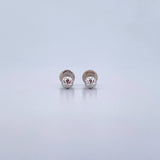 Topos Bola 0.55gr / 4mm Diamantadas Oro Blanco 18K &