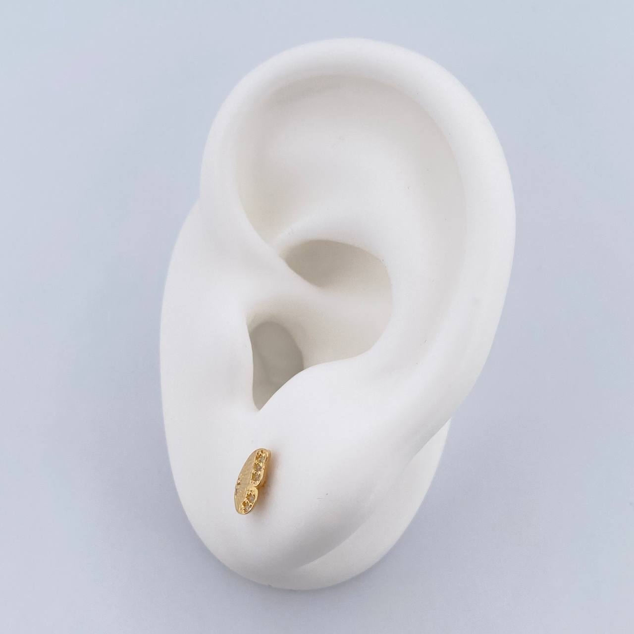 Topos Alas Mariposa 0.95gr / Circones Blancos Oro Amarillo 18K &