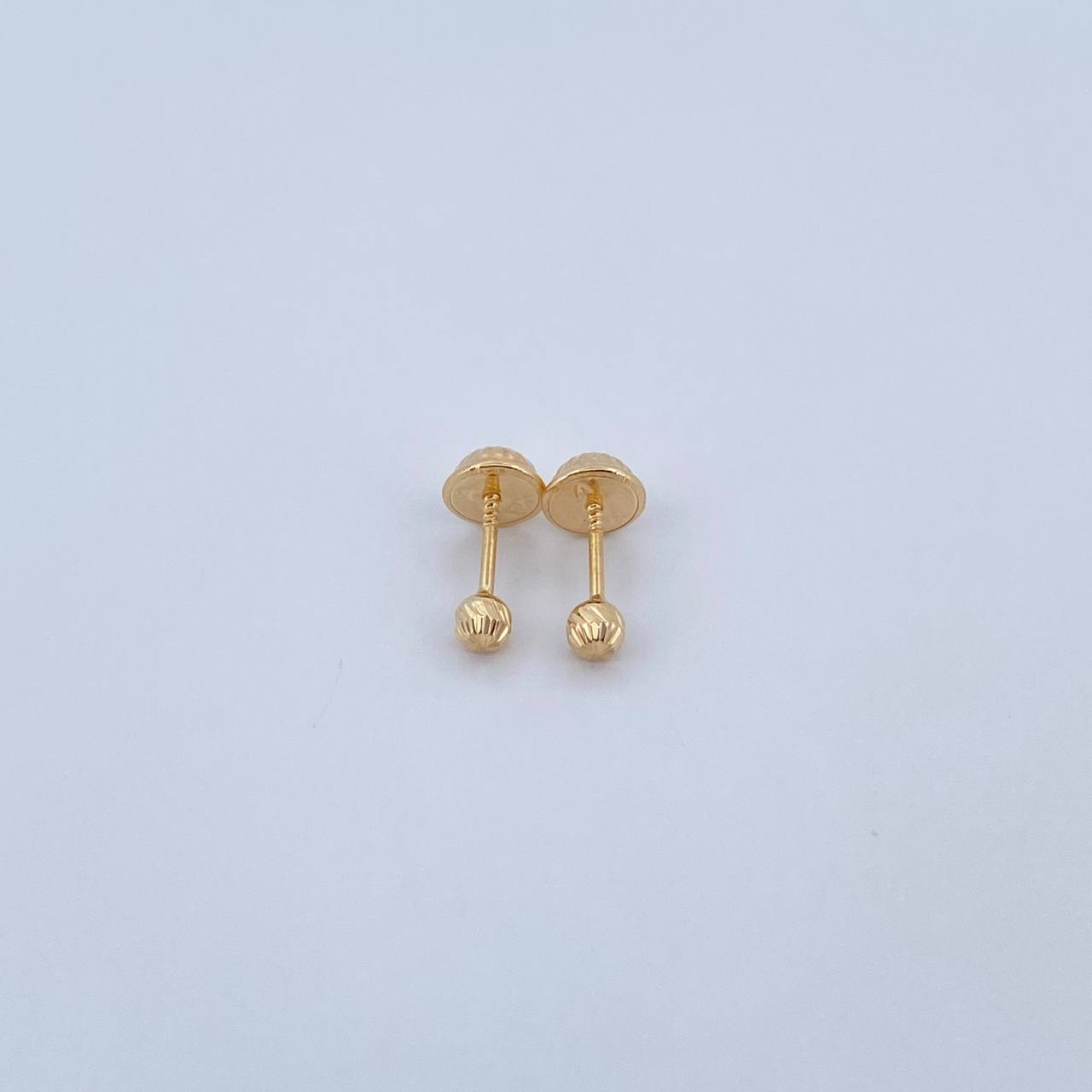 Topos Bola 0.4gr / 3mm Diamantadas Oro Amarillo &