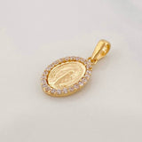 Dije Virgen Milagrosa 1.45g / 2cm Dos Oros Amarillo Blanco 18K