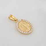 Dije Virgen Milagrosa 1.45g / 2cm Dos Oros Amarillo Blanco 18K