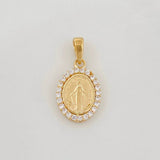 Dije Virgen Milagrosa 1.45g / 2cm Dos Oros Amarillo Blanco 18K