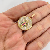 Dije Medalla Virgen Guadalupe 3.75g / 3cm Dos Oros Amarillo Blanco 18K