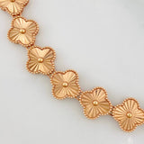 Pulso Trebol Diamantado 7.7g / 17.5cm / 8.74mm Oro Rosa 18K