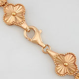 Pulso Trebol Diamantado 7.7g / 17.5cm / 8.74mm Oro Rosa 18K