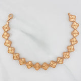 Pulso Trebol Diamantado 7.7g / 17.5cm / 8.74mm Oro Rosa 18K