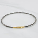 Pulso Aro Diamantado 2.65g / 17cm / 1.63mm Dos Oros Negro Amarillo 18K
