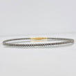 Pulso Aro Diamantado 2.75g / 17cm / 1.6mm Dos Oros Negro Amarillo 18K