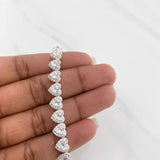 Pulso Tennis Corazon 15.95g / 16.5cm / 7mm Plata 925