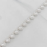 Pulso Tennis Corazon 15.95g / 16.5cm / 7mm Plata 925