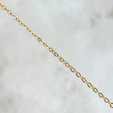 Cadena Aro Seguido Trebol VCyA 4.2gr / 50cm / 1.5mm Punteado Cuarzo Azul Celeste Mate Oro Amarillo Nac.Esp. 18K