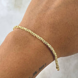 Pulso Peruano 3.4gr / 19.5cm / 2.2mm Oro Amarillo +3 18K
