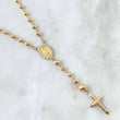 Rosario Virgen Milagrosa 11.7gr / 50cm / 4mm-5mm Bolas Diamantadas Cruz Puntas Planas Circones Blancos Oro Amarillo 18K *