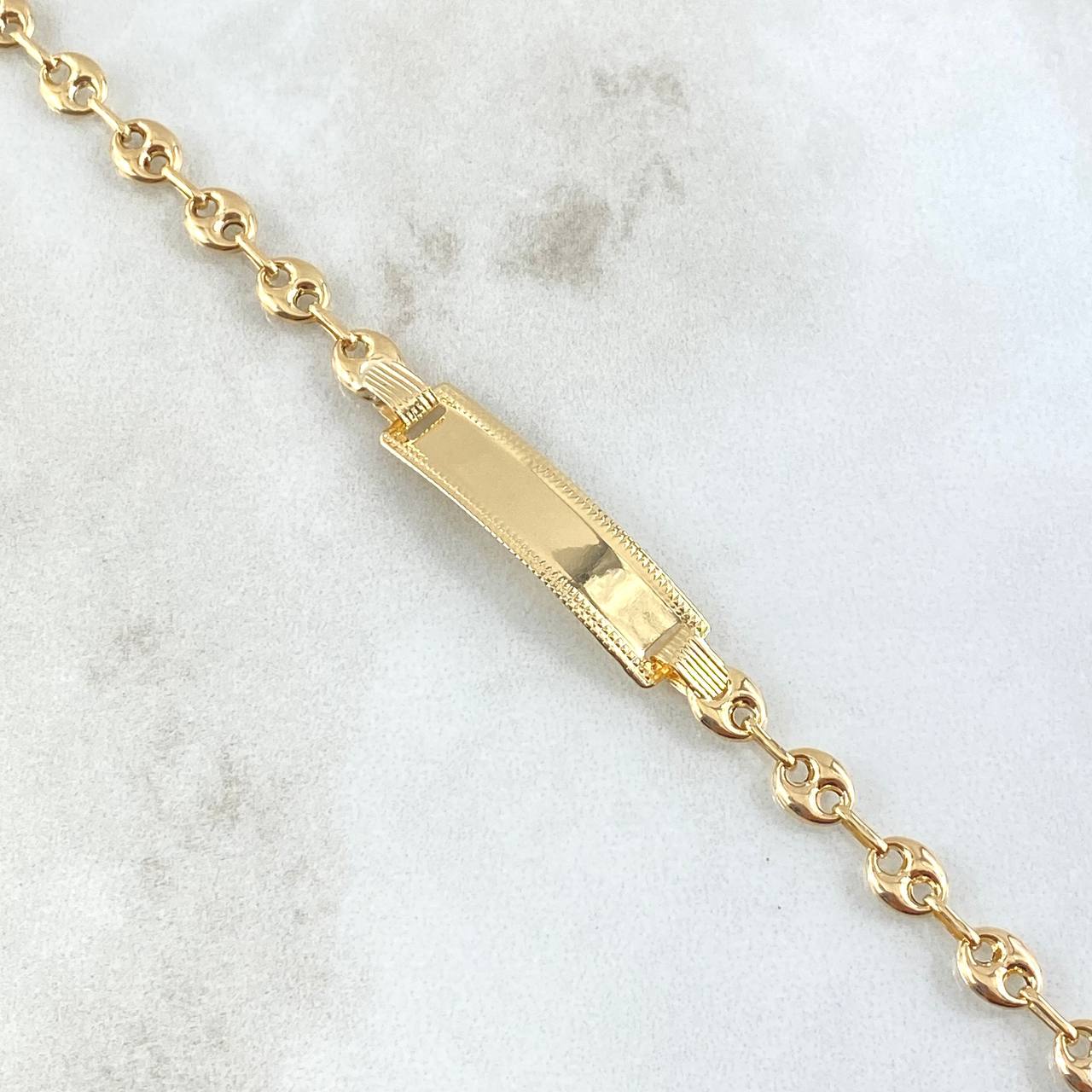 Pulso GC Placa Rectangular 2.85gr / 16.5cm / 4.8mm Bordeada Oro Amarillo 18K *