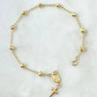 Pulso Denario Virgen Milagrosa 2.55gr / 18cm / 3mm Bola Diamantada Oro Amarillo