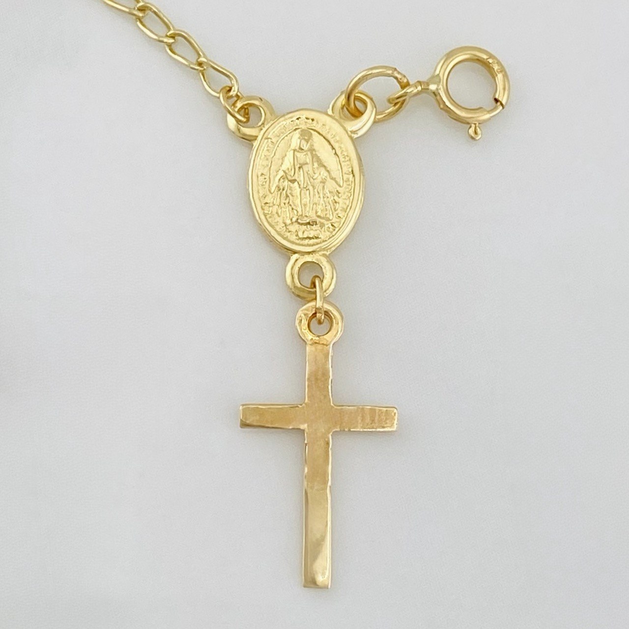Pulso Denario Virgen Milagrosa 2.8g / 20cm / 4mm Oro Amarillo 18K