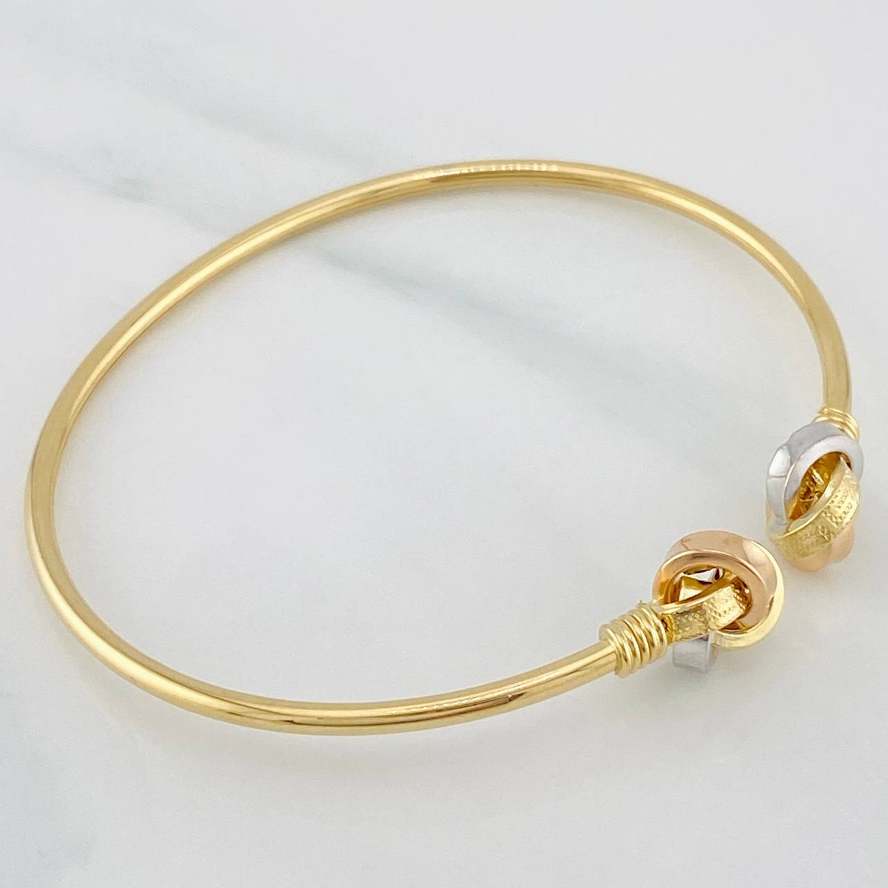 Pulso Aro Nudo 4.25g / 18.5cm / 2.1mm Tres Oros 18K