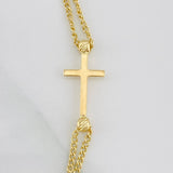 Cadena Cruz Virgen Milagrosa 3.8g / 45cm / 3mm Tres Oros 18K