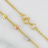 Cadena Cruz Virgen Milagrosa 3.8g / 45cm / 3mm Tres Oros 18K