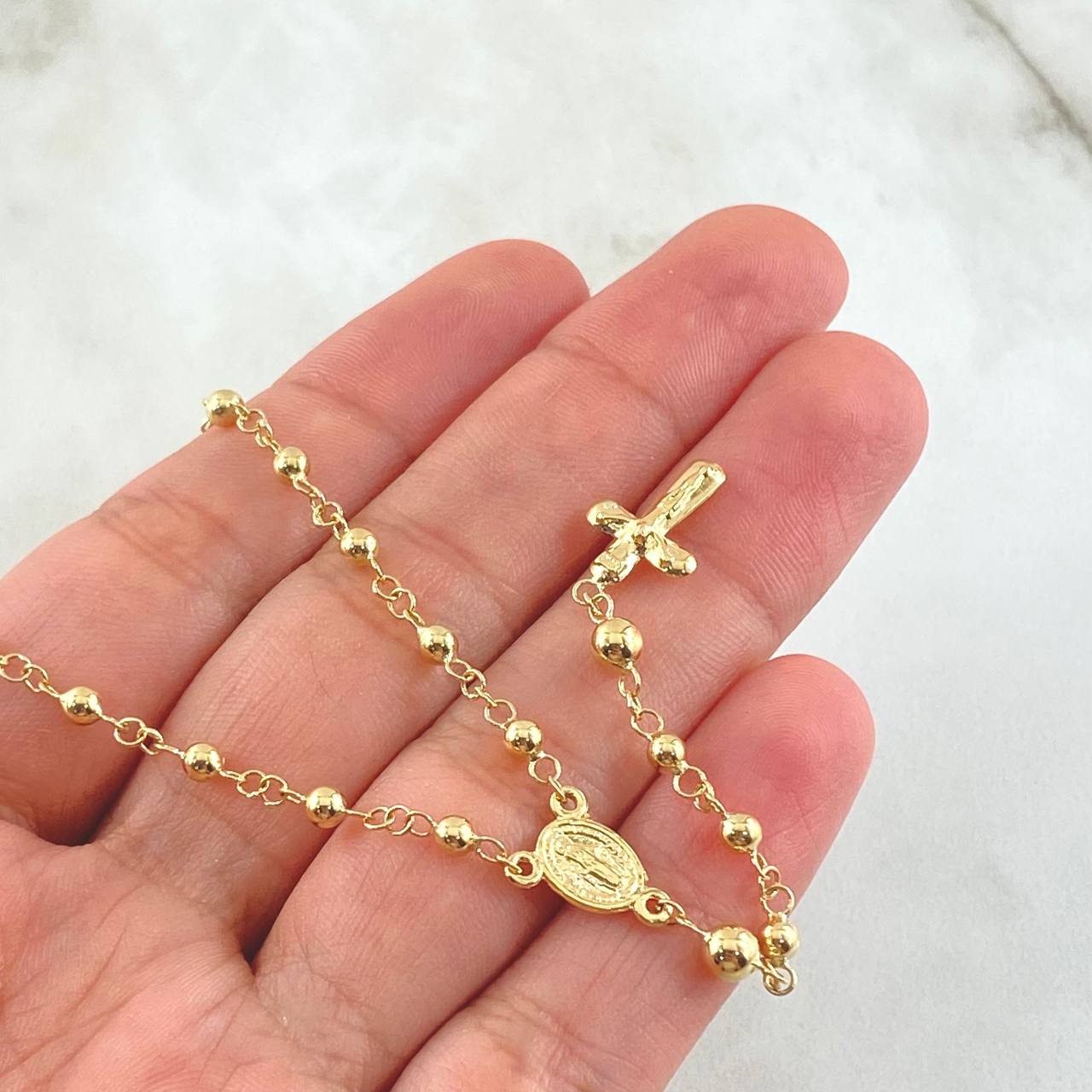 Rosario Virgen Milagrosa 6.85gr / 60cm / Oro Amarillo 18K