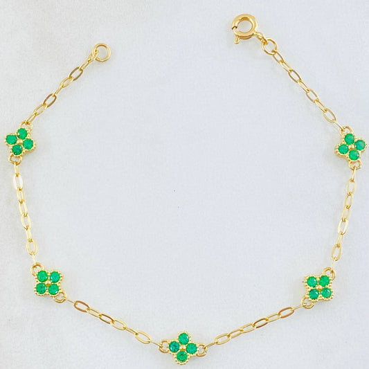 Pulso Flor 2.8gr / 17cm / Oro Amarillo 18K