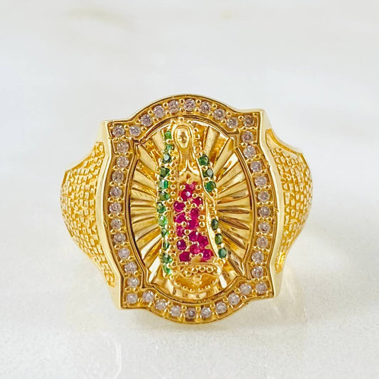 Anillo Virgen Guadalupe 8.6gr / T10 1/4 / Oro Amarillo 18K ©