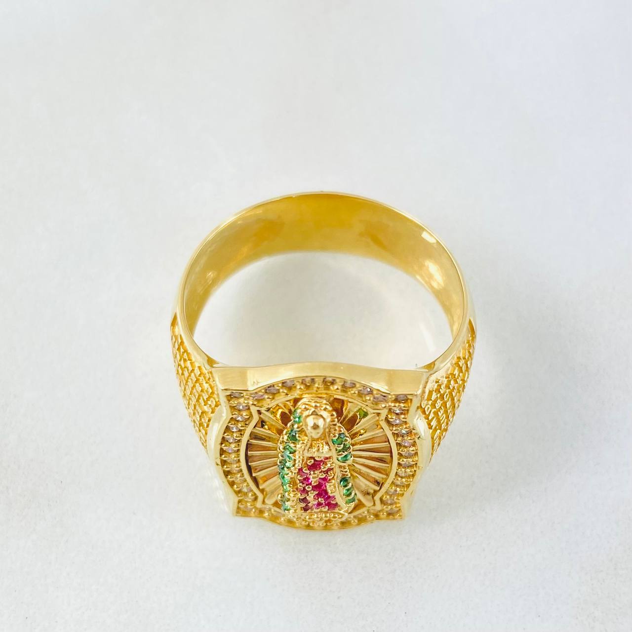 Anillo Virgen Guadalupe 8.6gr / T10 1/4 / Oro Amarillo 18K ©