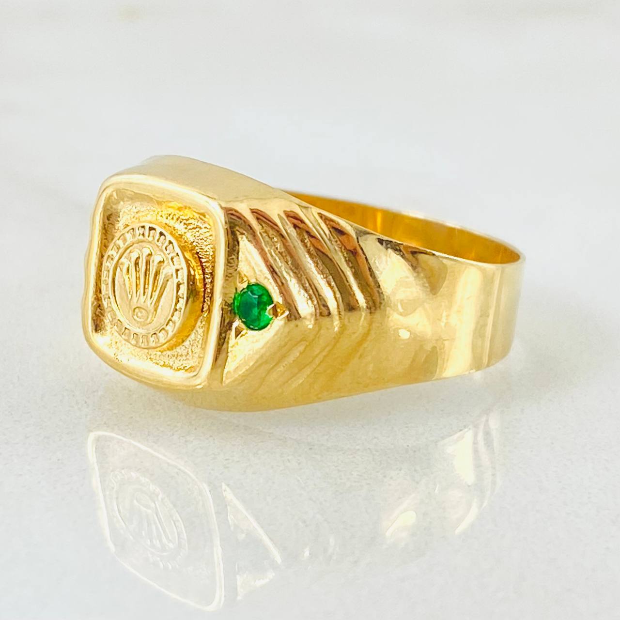Anillo Sello Corona 3gr / T10 3/4 / Oro Amarillo 18K