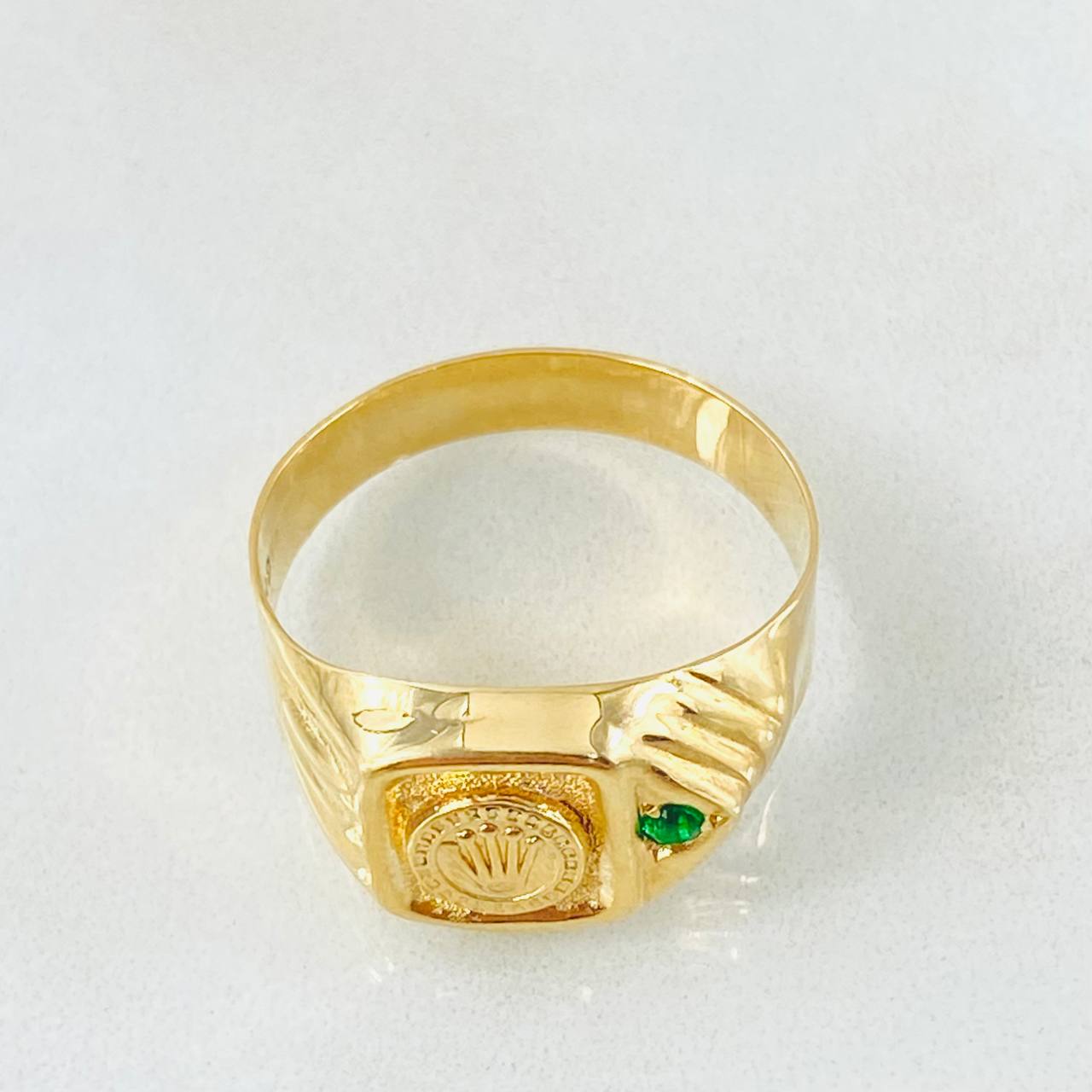 Anillo Sello Corona 3gr / T10 3/4 / Oro Amarillo 18K