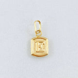 Dije Letra E Marco Texturizado 0.35gr / 1.5cm / Oro Amarillo 18K *