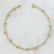 Pulso Espiga 1.9gr / 18cm / 3mm Bolas Diamantadas Oro Amarillo 18K ©