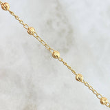 Pulso Espiga 1.95gr / 18cm / 3mm Bola Diamantada Oro Amarillo 18K ©