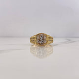 Anillo Ancla 7.15gr / T9 / Circones Blancos Dos Oros Amarillo Blanco 18K $