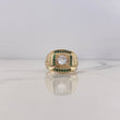 Anillo Sello 6.3gr / T8 1/2 / Circones Verdes Blanco Oro Amarillo 18K $