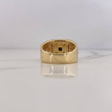 Anillo Helice 9.55gr / T11 / Circones Negros Blancos Tres Oros 18K $
