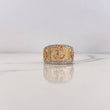 Anillo Ancla 12.65gr / T9 3/4 / Circones Blancos Tres Oros 18K $