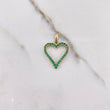 Dije Silueta Corazon 1.9gr / 3.1cm / Circones Verdes Oro Amarillo 18K $