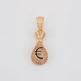 Dije Bolsa de Dinero Euro 3.55g / 3cm Oro Rosa 18K
