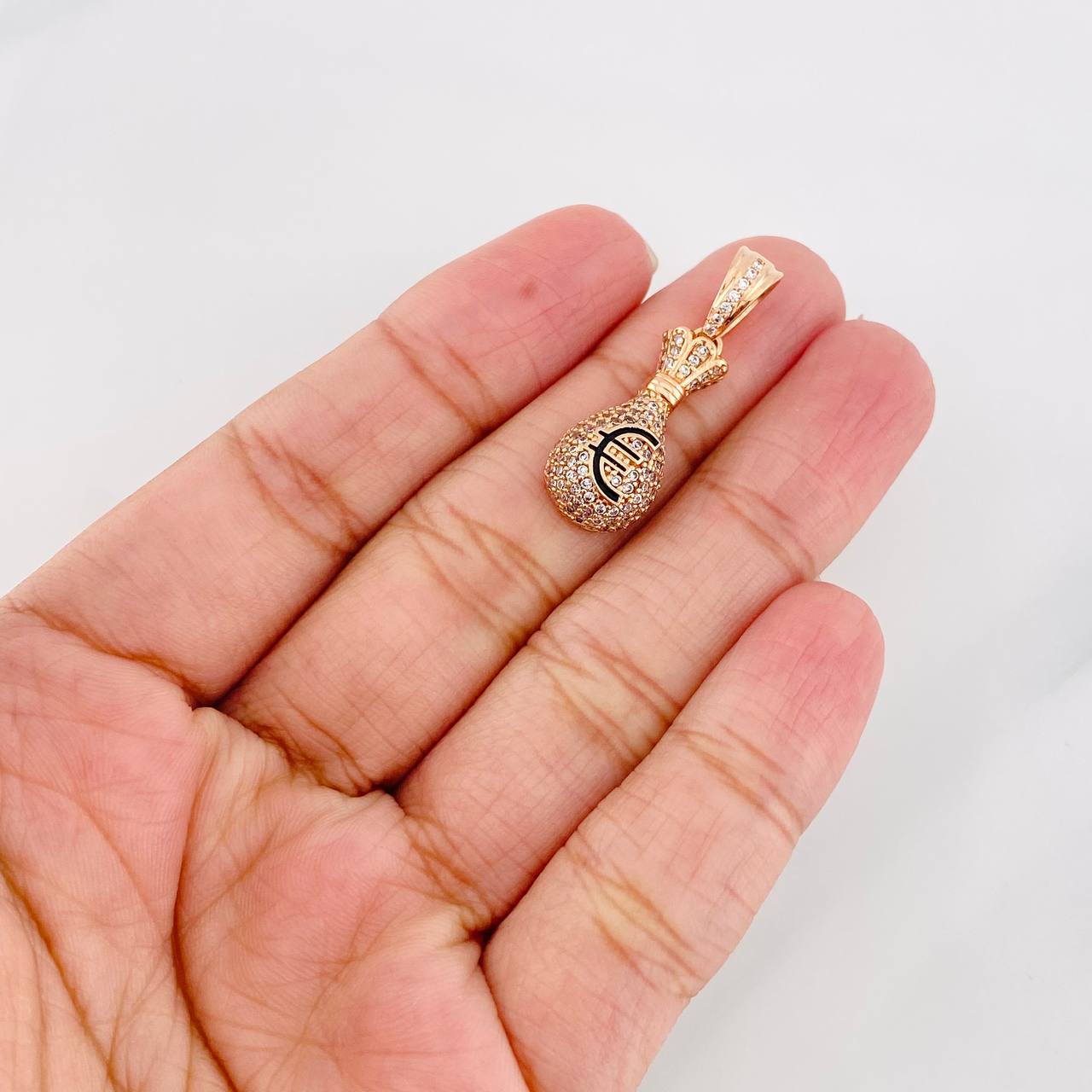 Dije Bolsa de Dinero Euro 3.55g / 3cm Oro Rosa 18K