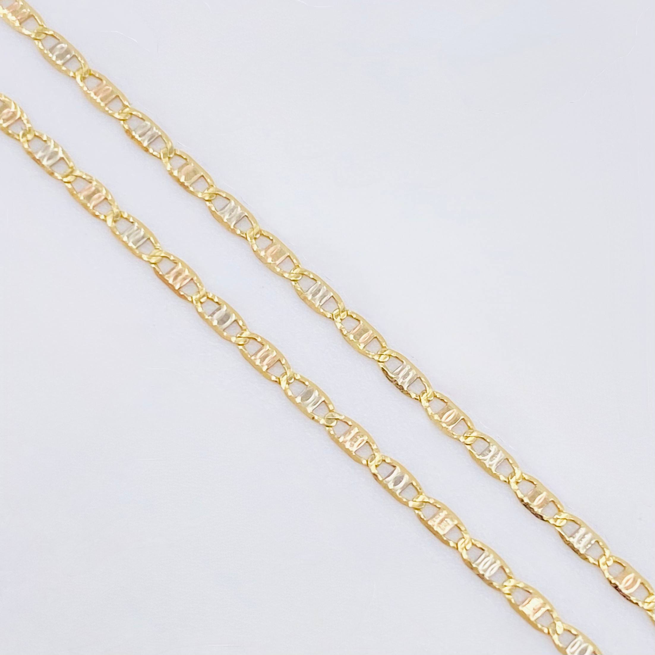 Cadena Plana 1.4gr / 45cm / 1.3mm Tres Oros +3 18K