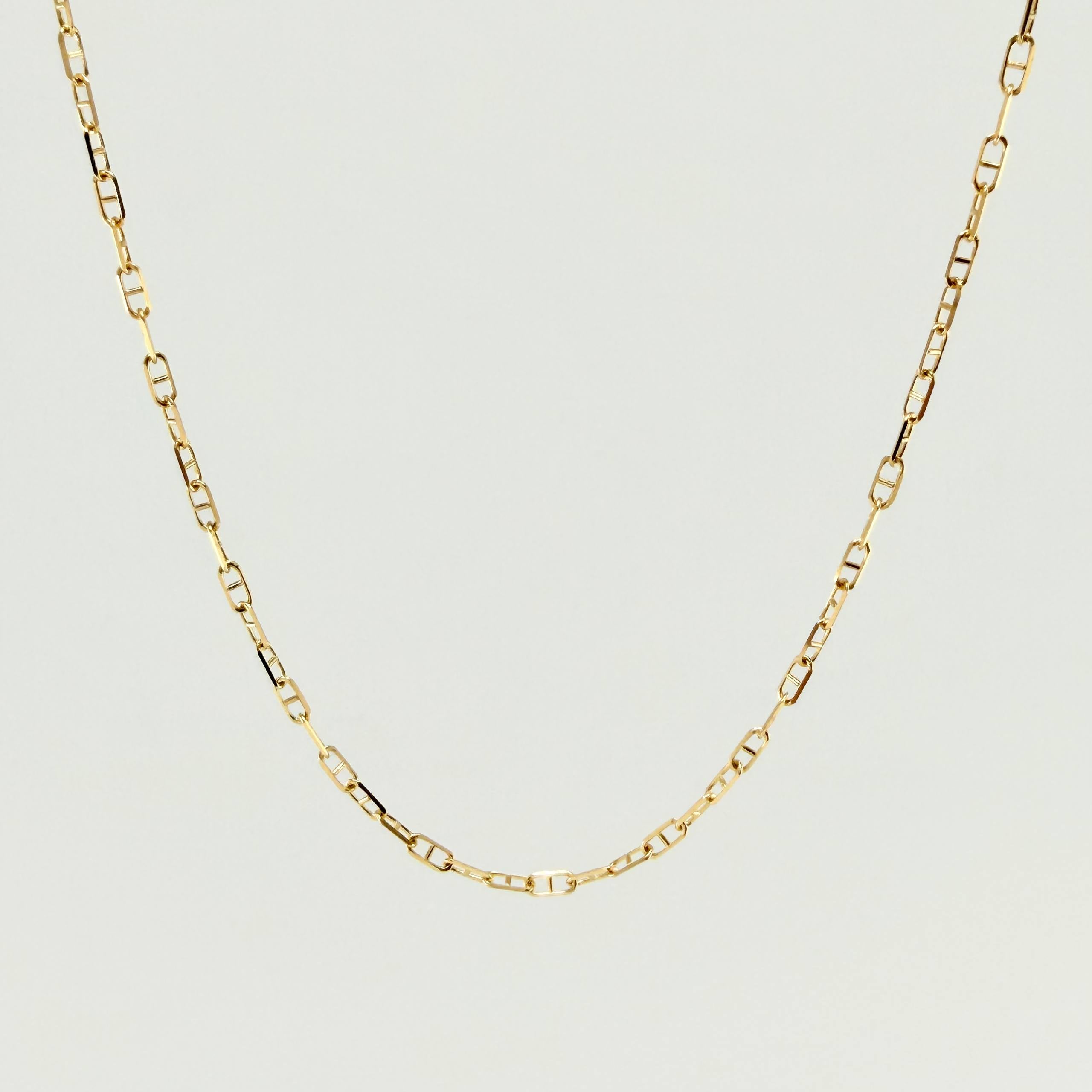 Cadena Marinera 2.5gr / 50cm / 1.7mm Oro Amarillo +3 18K