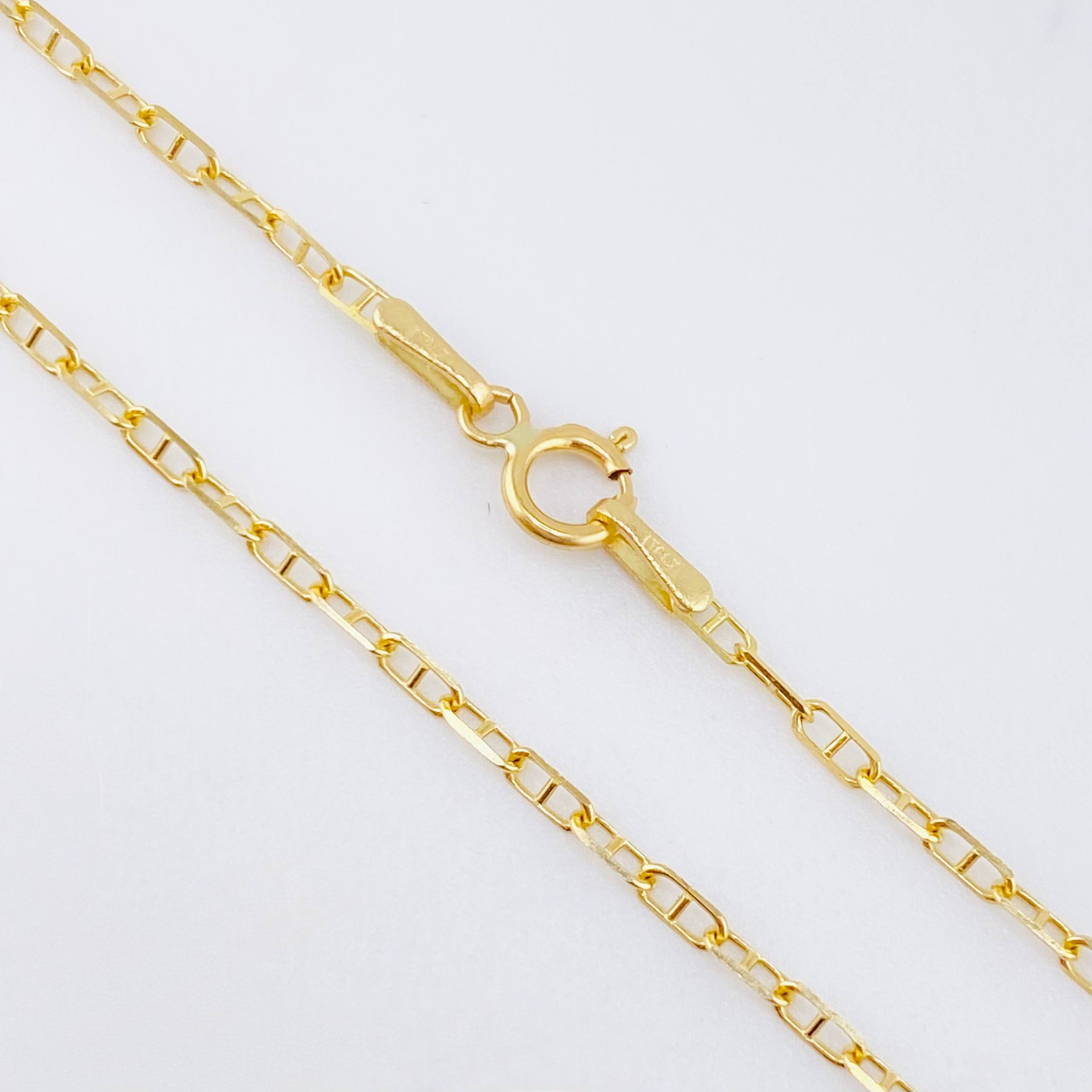 Cadena Marinera 2.5gr / 50cm / 1.7mm Oro Amarillo +3 18K