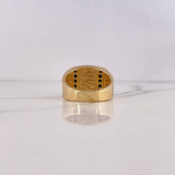 Anillo Caballo 9.1gr / T9 / Circones Negros Blancos Tres Oros 18K $