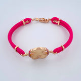 Pulso Oso Ts 13gr / 21.2cm / Cauchos Fucsias Circones Fucsias Oro Rosa 18K &