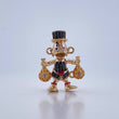 Herraje Pato Bolsas Dinero 5.65gr / 2.6cm / Circones Negros Amarillos Tres Oros 18K &
