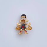 Herraje Pato Bolsas Dinero 5.65gr / 2.6cm / Circones Negros Amarillos Tres Oros 18K &