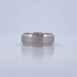 Anillo Argolla 7.5gr / T9 3/4 / Matizada Oro Blanco 18K $