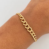 Pulso Cubano 2.6gr / 19cm / 5.6mm Oro Amarillo +1 18K $