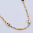 Cadena Rustica Corona RX Barril Militar 17.6gr / 62.5cm / 2.7mm Bolas Diamantadas Cauchos Negros Oro Amarillo 18K $