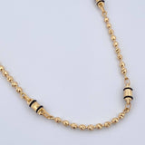Cadena Rustica Corona RX Barril Militar 17.6gr / 62.5cm / 2.7mm Bolas Diamantadas Cauchos Negros Oro Amarillo 18K $